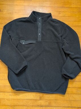 Charcoal XXL Men's 1/4 Snap Pullover Sherpa Sweater